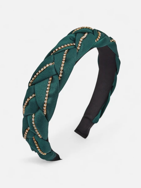 Royalfashion Hajpánt fonott copf díszített cirkóniákkal