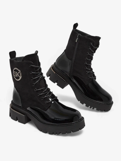 Női bokacsizma öko bőr és öko velúr Lalunes