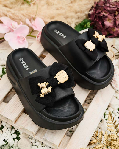 Royalfashion Női gumi flip-flop díszes masnival Apis