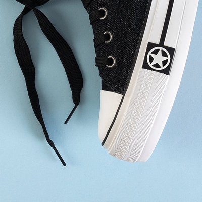 Fekete női tornacipő beltéri éken Kumiko - Lábbeli