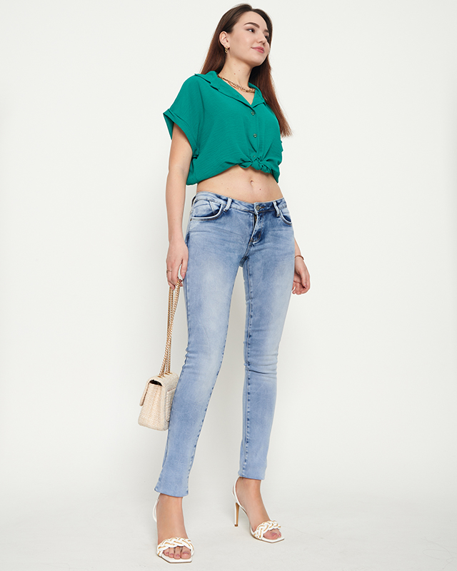 Női kék egyenes farmer - Ruházat