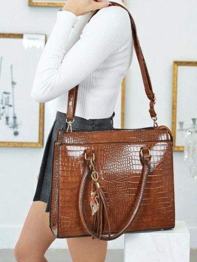 Seraphyne női shopper táska, öko bőrből, dombornyomással