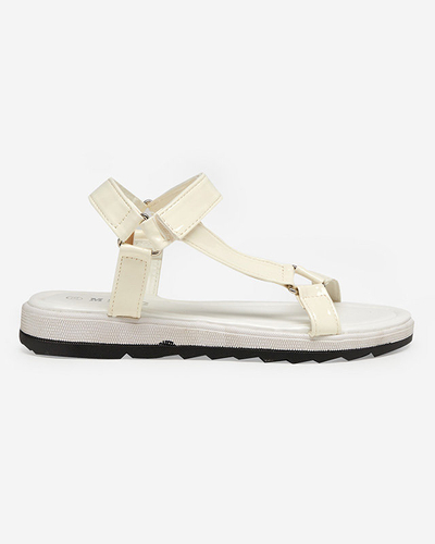 Krém női lapos szandál Hereris - Lábbeli