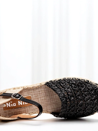 Női fekete espadrillák áttört Triumf - Lábbeli
