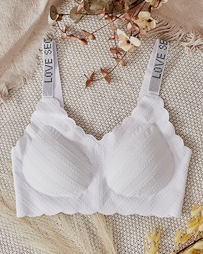 Royalfashion Női bordázott melltartó