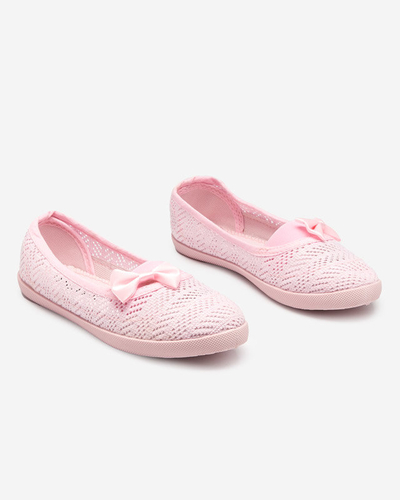 OUTLET Világos rózsaszín slip-on tornacipő lányoknak áttört Locuni-Shoes felsőrésszel