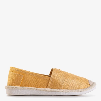 OUTLET Sárga női espadrillák fényes cérnával Hagenti - Cipők