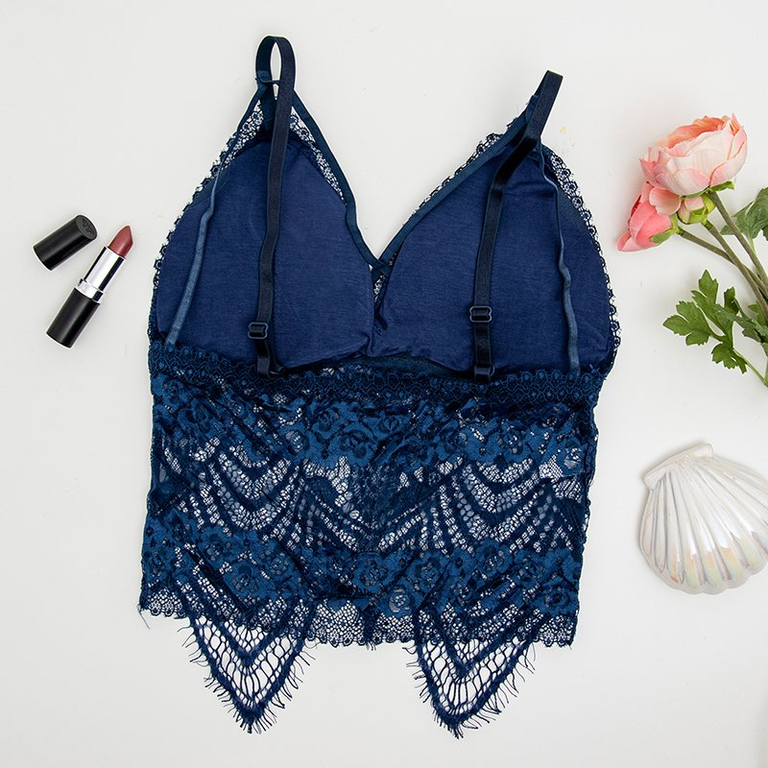 Sötétkék csipke bralette melltartó - Fehérnemű