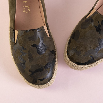 OUTLET Zöld női espadrillák Nuhente camo - Cipők
