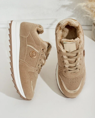 Royalfashion Melegített női tornacipő szőrmével Boris