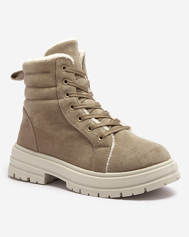 Női szigetelt trapper csizma barna színben Tivica - Lábbeli