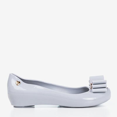 OUTLET Világosszürke melissa Tyrika íjjal díszítve - Cipő