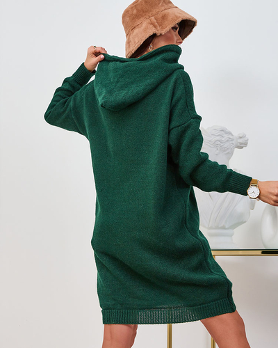 Royalfashion Sötétzöld női pulóver ruha