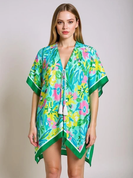 Pareo Callista Royalfashion – Színes poliészter strandruha, V-nyakú