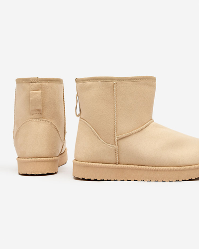 Royalfashion Női csizma a'la hócsizma bézs színben Regodo