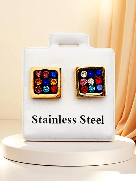 Royalfashion Női, négyzet alakú fülbevalók cirkóniával