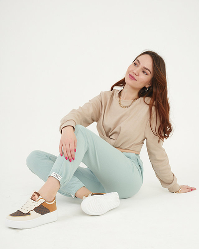 Női zöld szövet nadrág - Ruházat