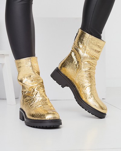 Arany női csizma Ahhy dombornyomással - Lábbeli