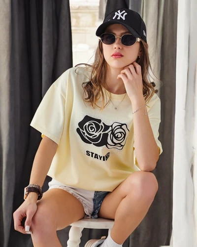 Royalfashion Női Póló Pamut Rózsaszín Virág