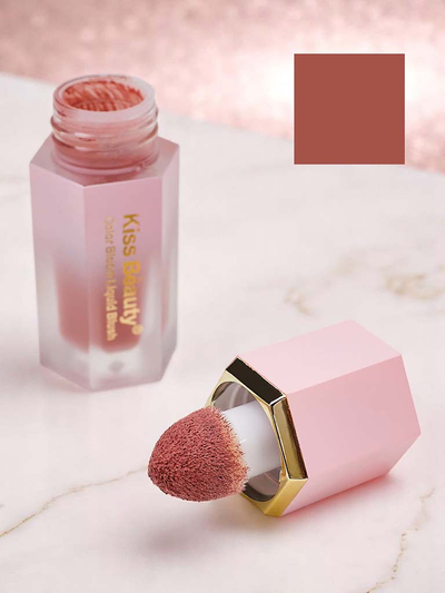 Kiss Beauty folyékony pirosító szivaccsal, Naplemente színben