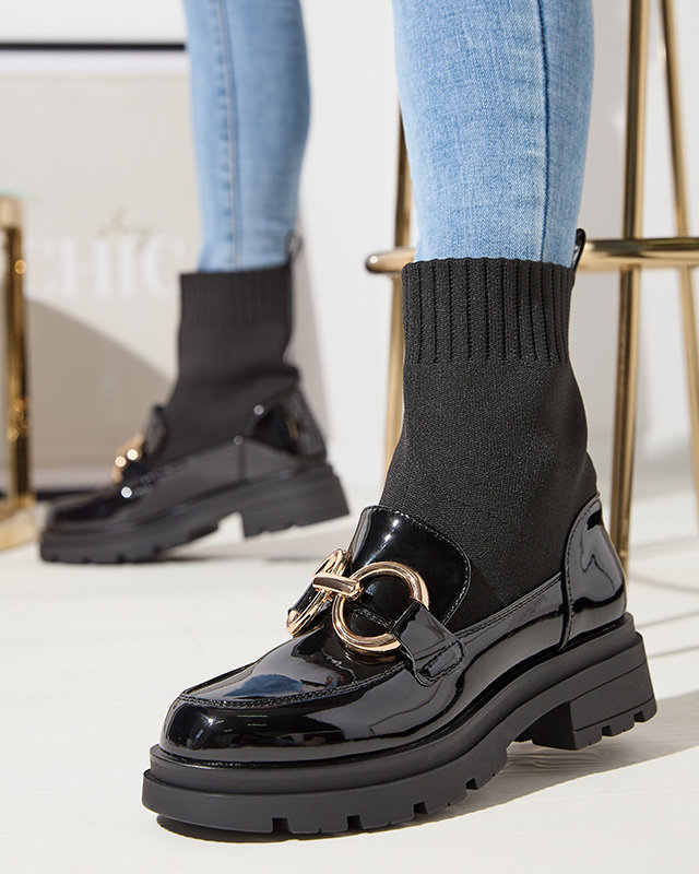 Fekete női csizma zoknival Accioi- Footwear