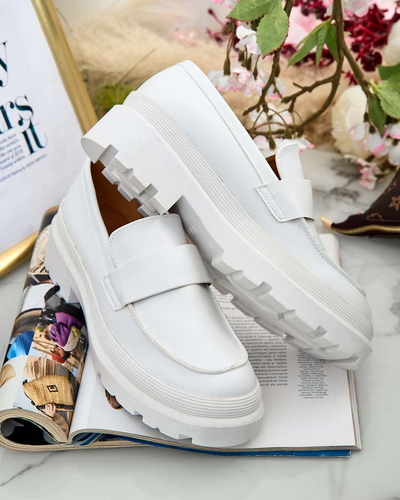Aura Fehér Női Platform Mokaszin - Elegáns és Kényelmes, Öko Bőr