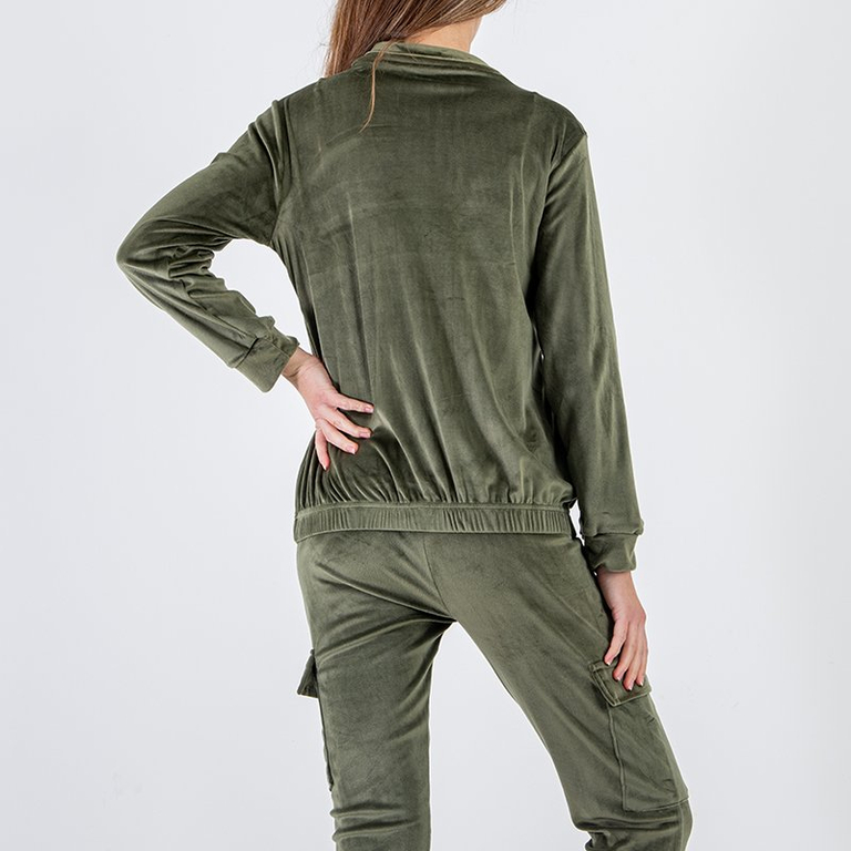 Női sötétzöld tréningruha zsebbel - Ruházat