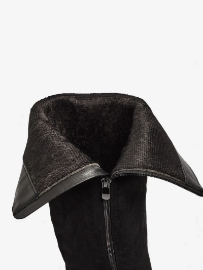 Női Ernala eco-velúr csizma vastag sarokkal