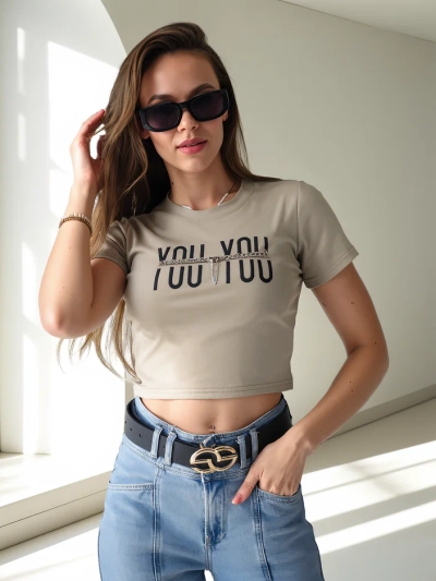 Royalfashion Nők Pamut Crop Top