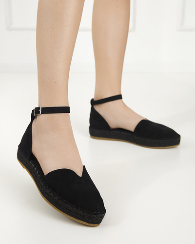 OUTLET Fekete női szandál a'la espadrilles a Monata platformon - Lábbeli