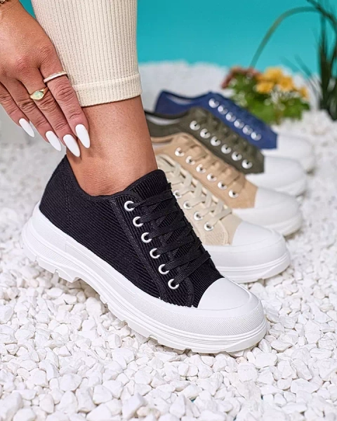 Royalfashion Fekete női platform tornacipő Spollero