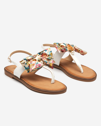 Női fehér szandál masnival Hulub - Lábbeli