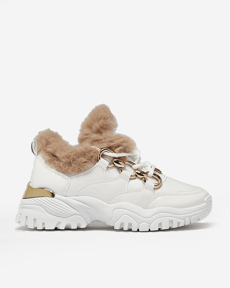 Royalfashion Fehér Carucca szigetelt női tornacipő