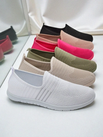 Női fehér slip-on cipő, Callisto szövet – könnyű cipő tavaszra és nyárra