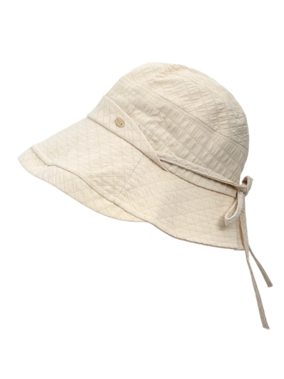 Krémszínű női Aurelia kalap – poliészter nyári bucket hat