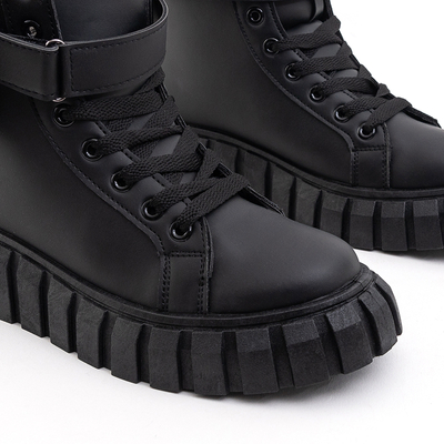 Fekete női munkáscsizma zsebbel Namiko - Cipő