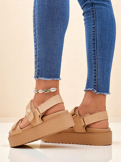 Royalfashion Bézs Lavinia női platform szandál – kényelmes nyár
