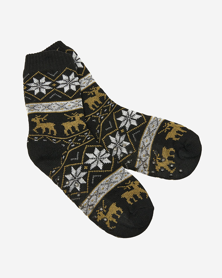 Royalfashion Fekete karácsonyi férfi szigetelt zokni