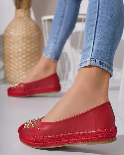 Piros női espadrillák Edmaria fúvókákkal - Lábbeli