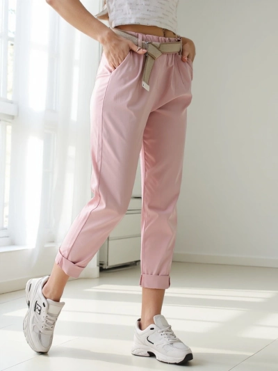 Royalfashion Viszkóz egyenes női nadrág övvel