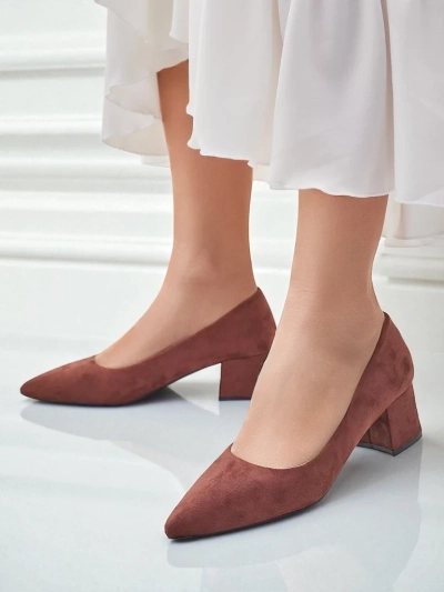 Aurelia Classico – Barna velúr női blokk sarkú cipő 4,5 cm