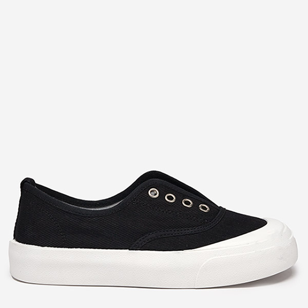 OUTLET Fekete női tornacipő vastagabb talppal Askol- Footwear