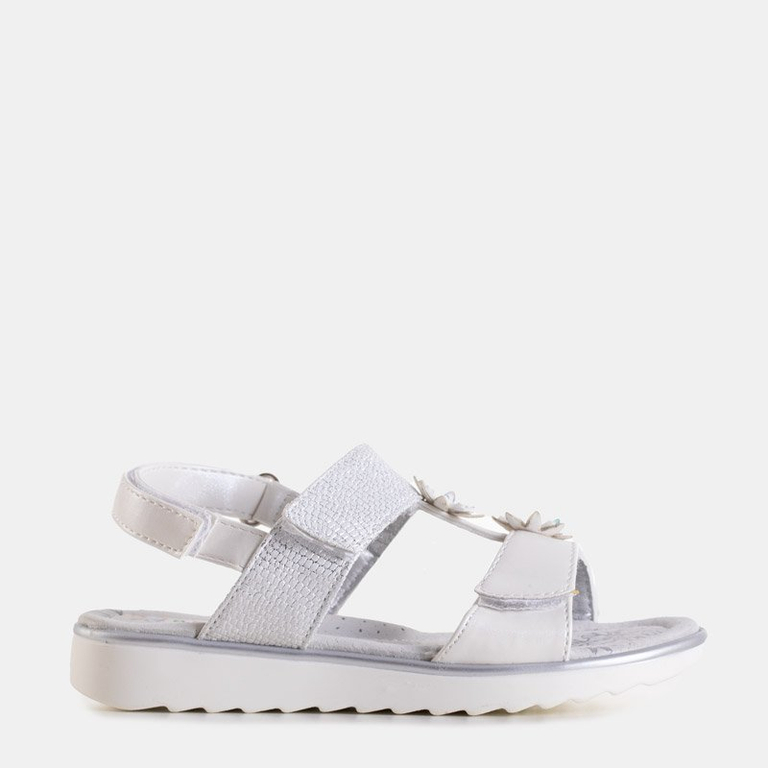 OUTLET Fehér virágos gyerekszandál Futto - Lábbeli