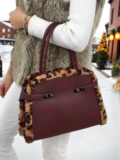 Kis női táska öko bőrből, leopárdmintával, Panthory