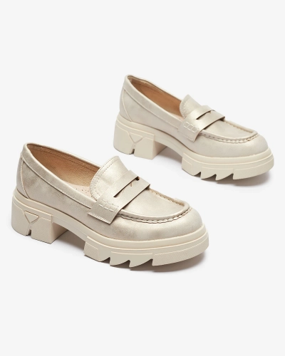 Gold női öko bőr mokaszin Sepop- Footwear