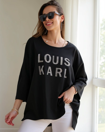 Royalfashion Női viszkóz blúz strasszos felirattal