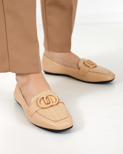 Ökobőr naplopók bézs színben Amida - Lábbeli