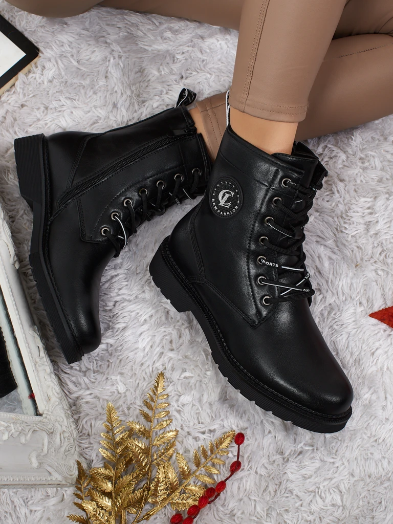 Tavira női fűzős öko bőr bokacsizma