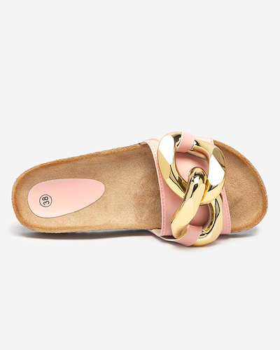 Női rózsaszín papucs Sofig- Footwear díszítéssel