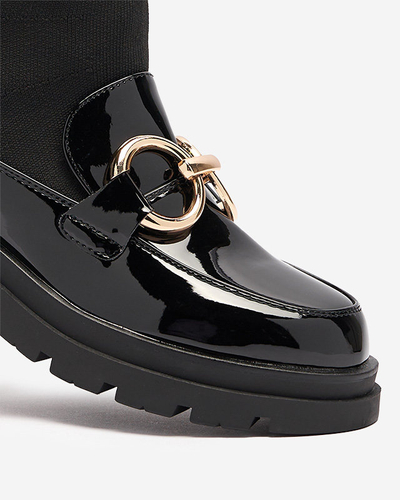 Fekete női csizma zoknival Accioi- Footwear